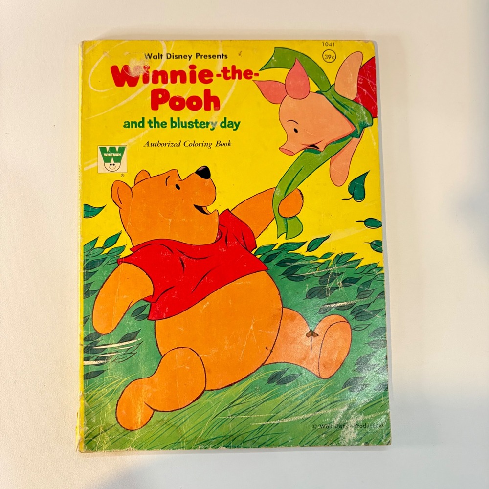 Vintage Winnie the Pooh and the Blustery Day Whitman Coloring Book Disney 1041